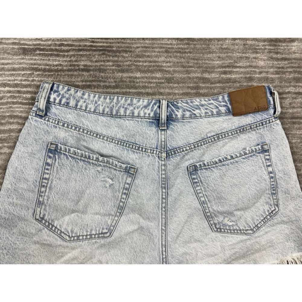 Aeropostale Shorts Womens 12 Blue Destroyed Mom Short Cut Off Denim - Picture 7 of 11